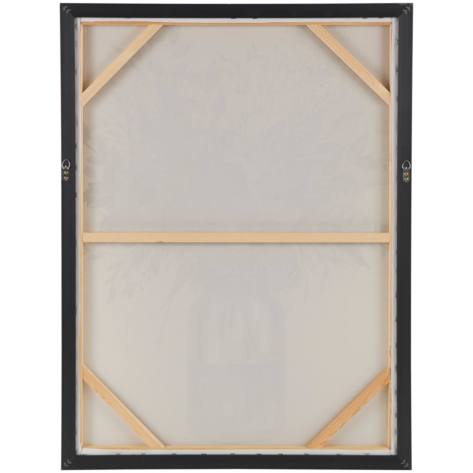 30" x 40" Blue Canvas Floral Bouquet Framed Wall Art with Silver Frame